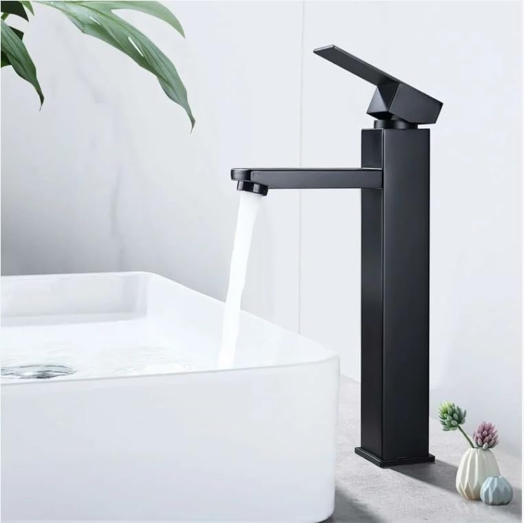 Wash Basin Mixer Taps for Hot and Cold Water | Rust proof Luxury Deck-Mounted Basin Mixer | Square (EDG14060)