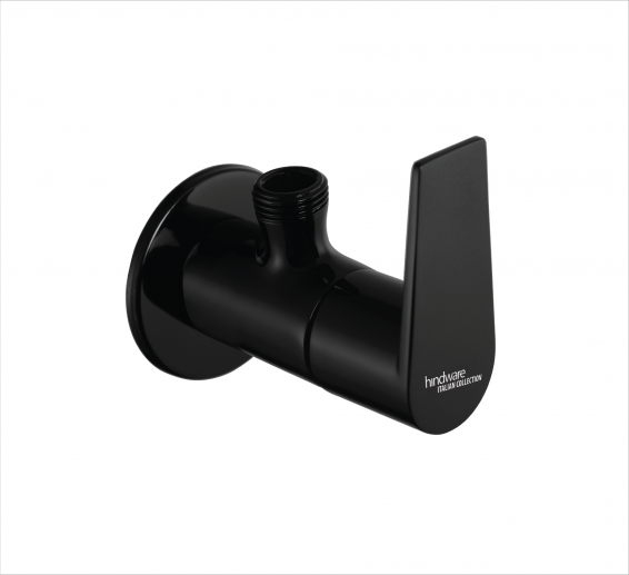 Angular stop cock with wall flange in Black-by Hindware Italian Collection,Hues-F360006GRT