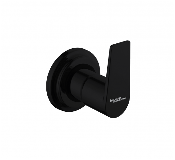 Exposed part kit of concealed stop cock with fitting sleeve, Operating Lever,& Adjustable wall flange compatible with in Black-by Hindware Italian Collection,Hues-F360007GRT
