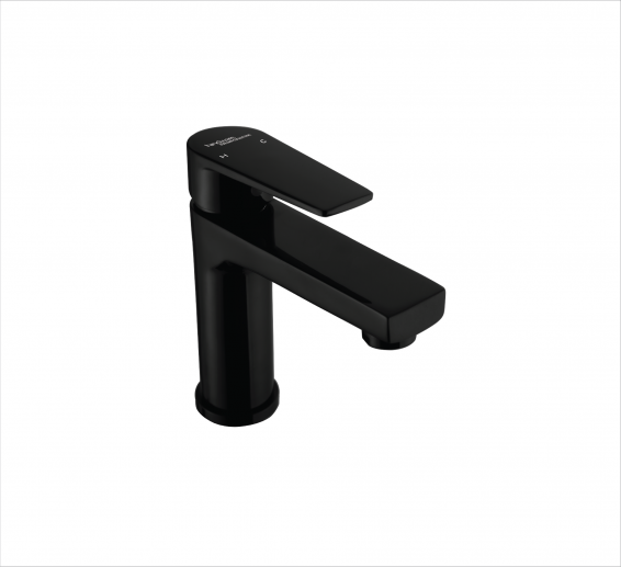 Single lever basin mixer w/o popup waaste in Black plated-by Hindware Italian Collection,Hues-F360011GRT