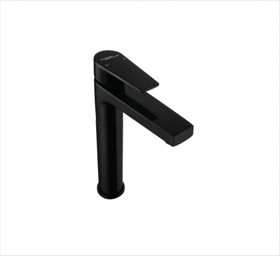 Element single lever basin mixer Tall tap w/o popup waste in Black -by Hindware Italian Collection,Hues-F360012GRT