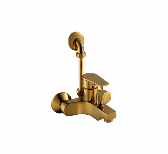 BATH & SHOWER MIXER WITH PROVISION OF OVERHEAD SHOWER IN GOLD -by Hindware Italian Collection,Hues