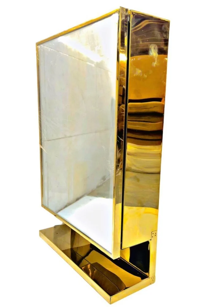 Golden Steel Bathroom Cabinet, Size: 14x22inch-by MiZMo