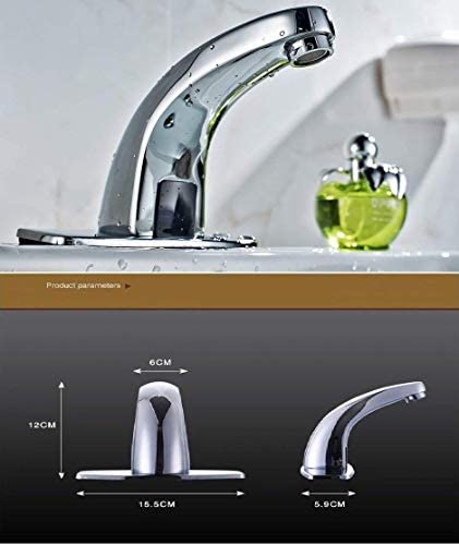 MizMo Touchless Brass Sensor Premium Tap Faucet(Ac/Dc), Silver, Chrome Finish, Touchless Faucet Adapter With Foam Flow Water Chrome Plated, (Sense-One) (Chrome Finish)