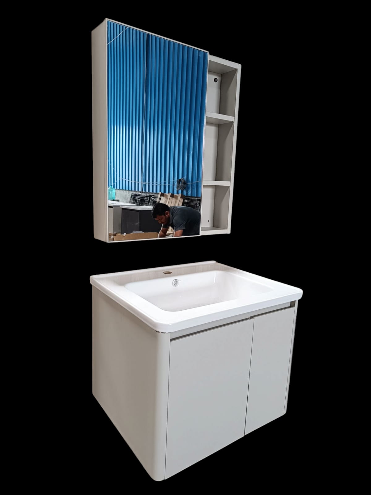 Mizmo Stainless Steel Vanity , S.S 304 , Best Quality , Black, 24″ , 600mm, 107 Model