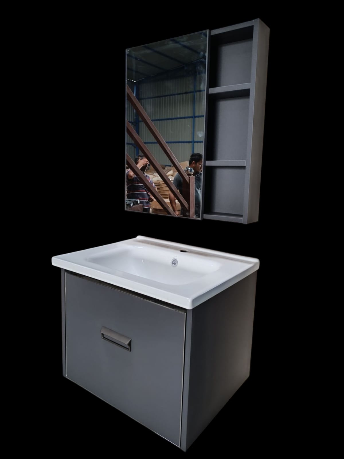 Mizmo Stainless Steel Vanity , S.S 304 , Best Quality , Black, 24″ , 600mm, 203 Model no.