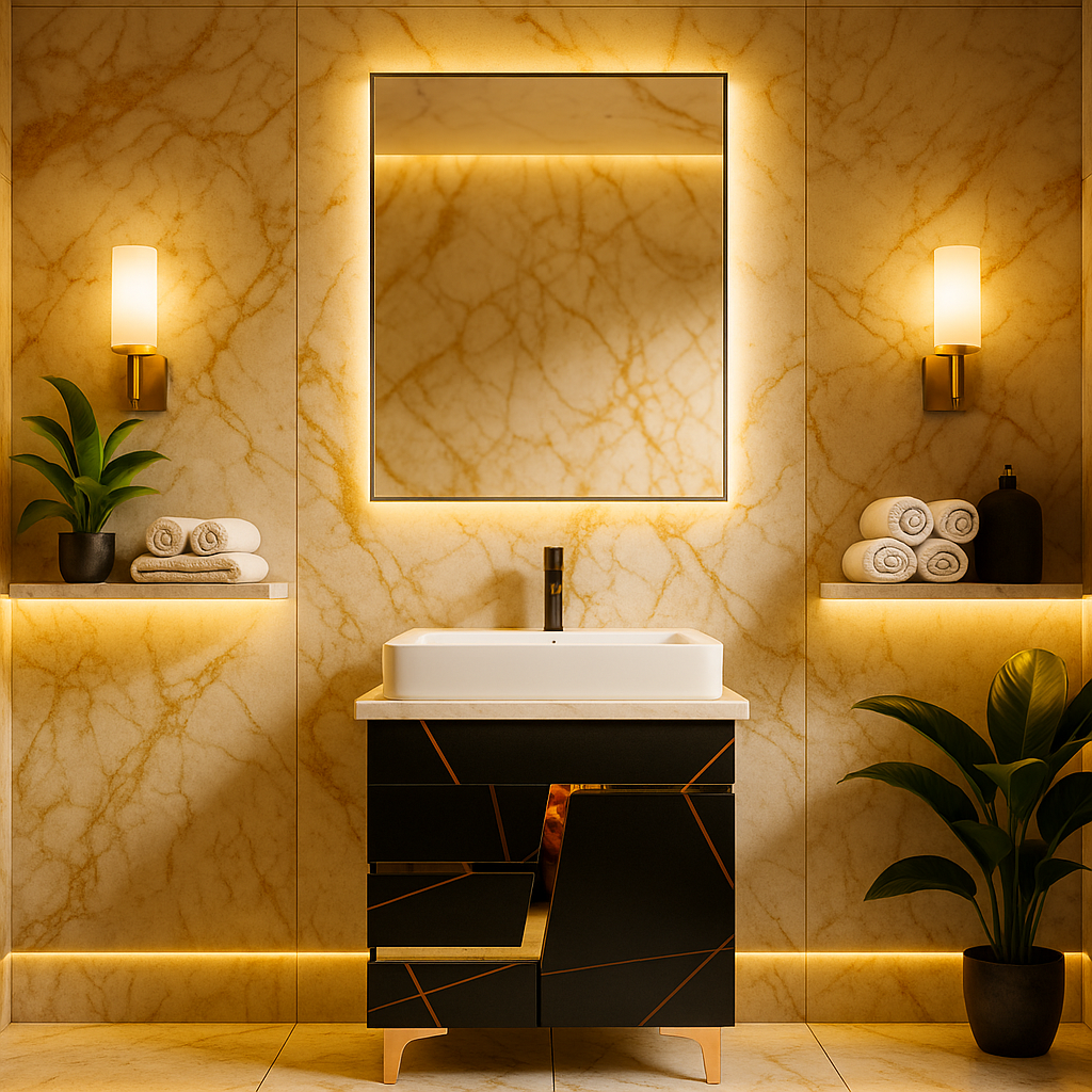 MizMo , HDHMR Bathroom Vanities 24×18 – Dual Mount (Wall/Floor) Waterproof Cabinet with Soft Close & Storage , 2316 Z TYPE