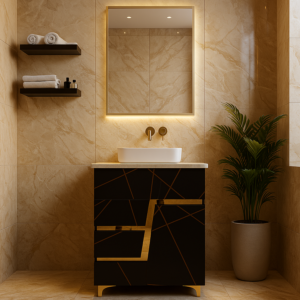 MizMo , HDHMR Bathroom Vanities 24×18 – Dual Mount (Wall/Floor) Waterproof Cabinet with Soft Close & Storage , 2321Z