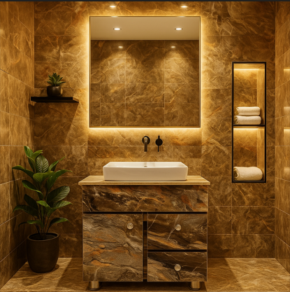 MizMo , HDHMR Bathroom Vanities 24×18 – Dual Mount (Wall/Floor) Waterproof Cabinet with Soft Close & Storage , 2409