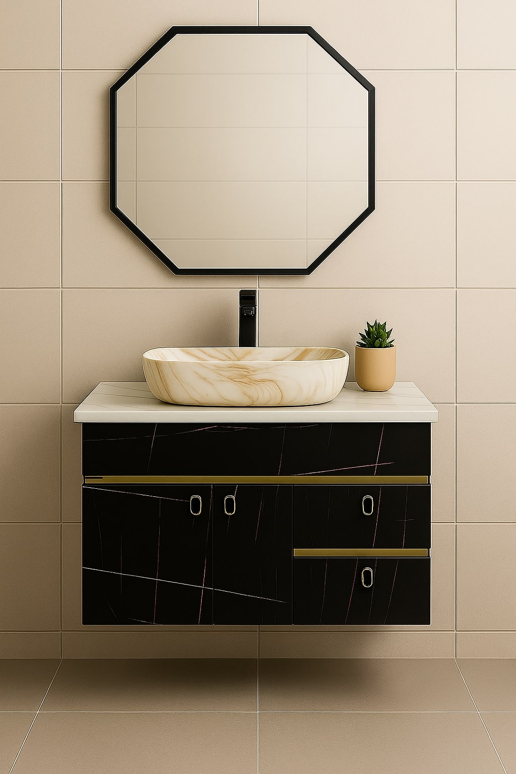 MizMo , HDHMR Bathroom Vanities 32×18 – Wall Mounted Waterproof Cabinet with Soft Close & Storage , 3302