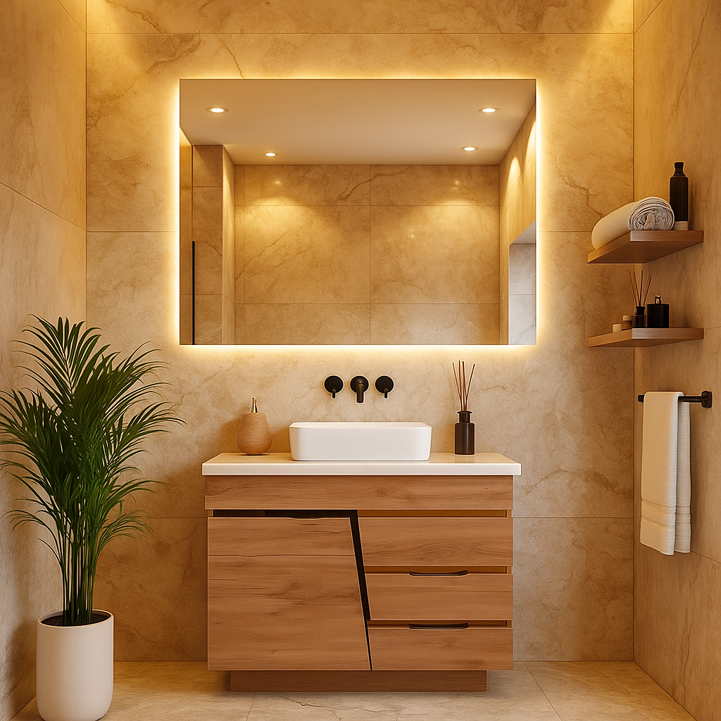 MizMo , HDHMR Bathroom Vanities 24×18 – Dual Mount (Wall/Floor) Waterproof Cabinet with Soft Close & Storage , Z2421G