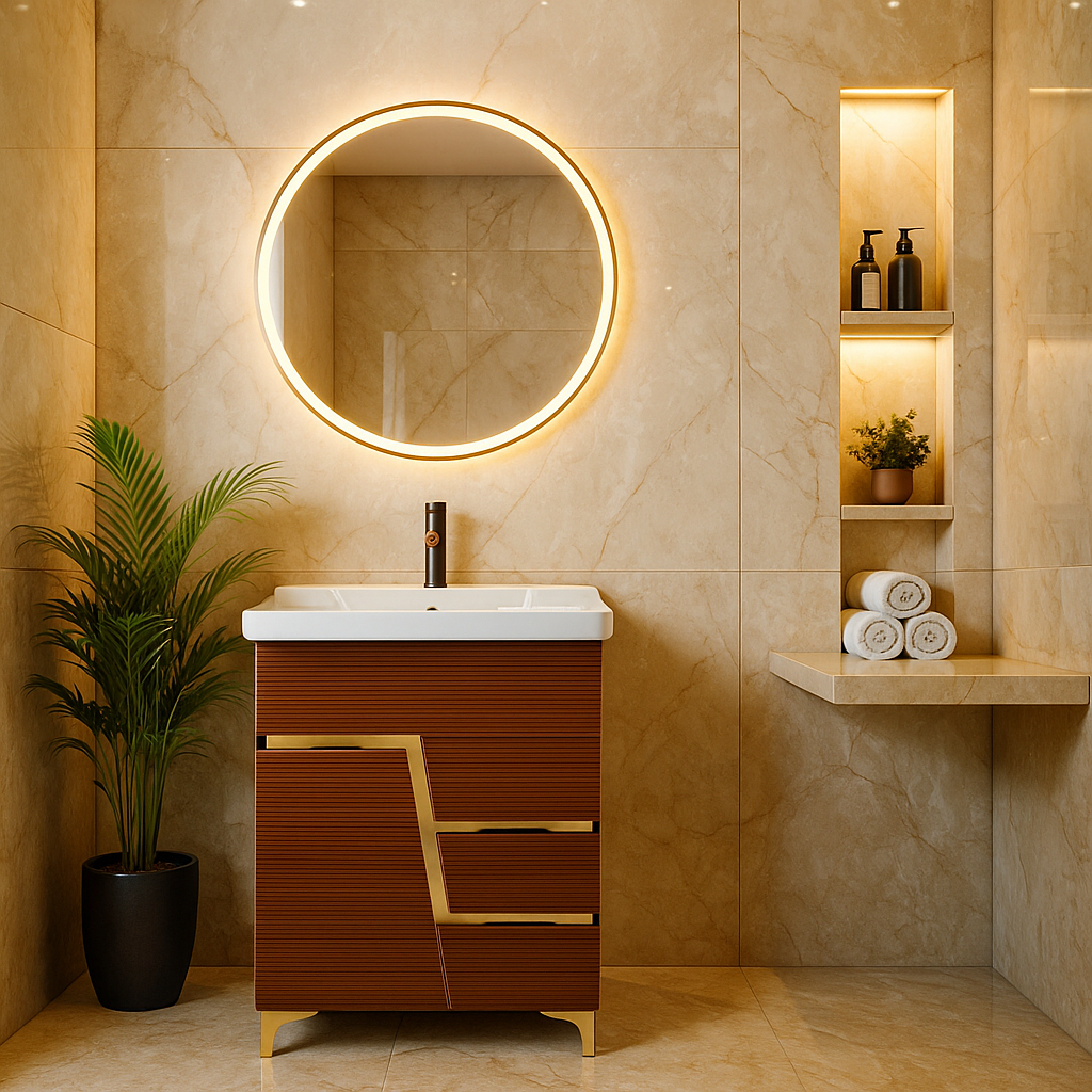 MizMo , HDHMR Bathroom Vanities 24×18 – Dual Mount (Wall/Floor) Waterproof Cabinet with Soft Close & Storage , Z2425 (Copy)