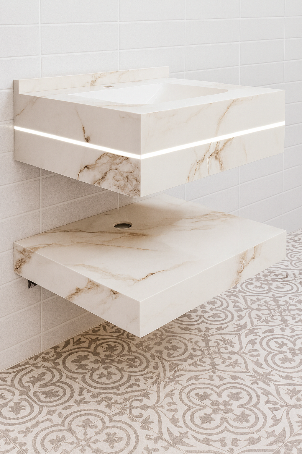 Mizmo Stone Vanity, Under Mount Basin , 24″, 600*500*200 mm, Model No. – 296005