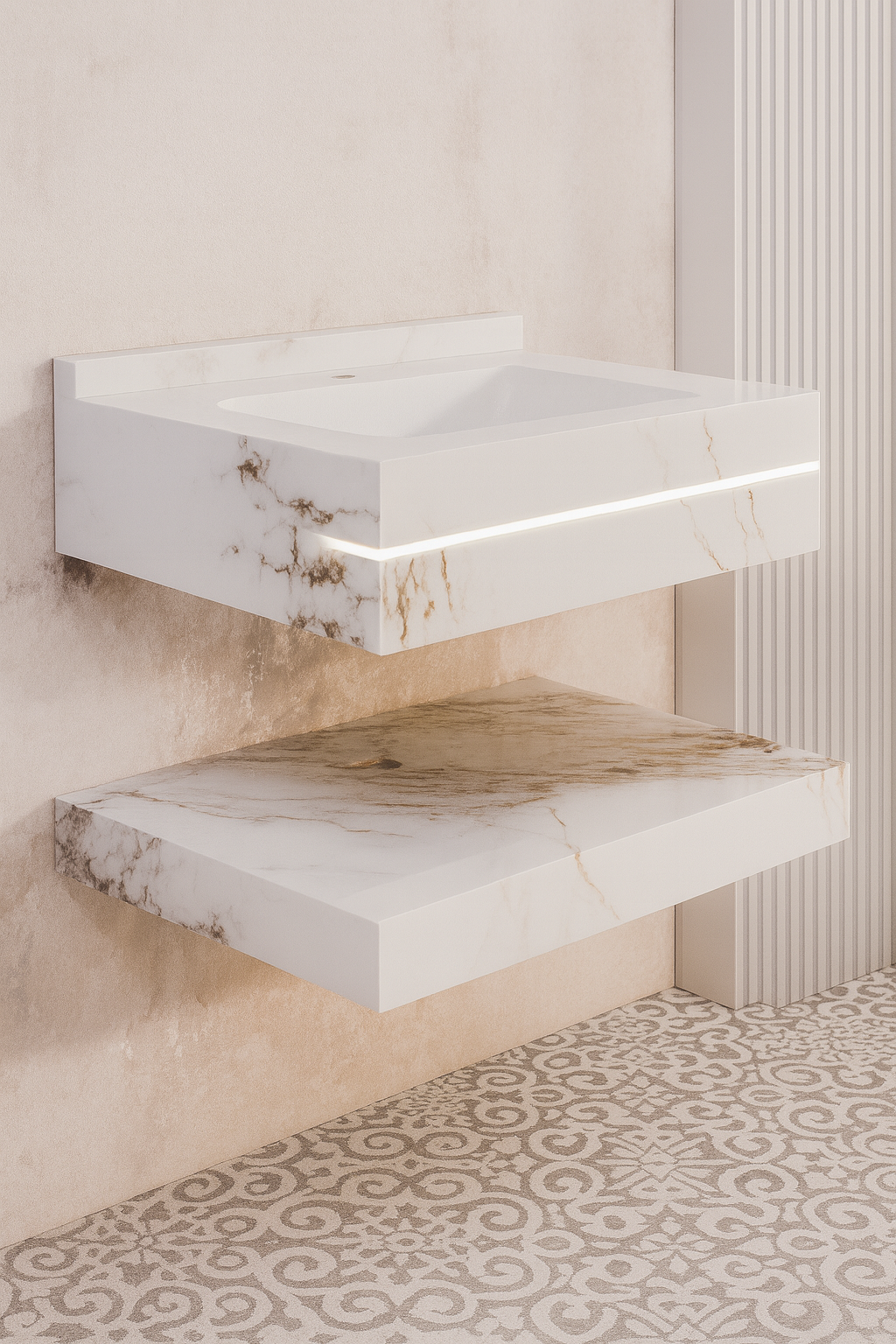 Mizmo Stone Vanity, Under Mount Basin , 32″, 600*500*200 mm, Model No. – 298005