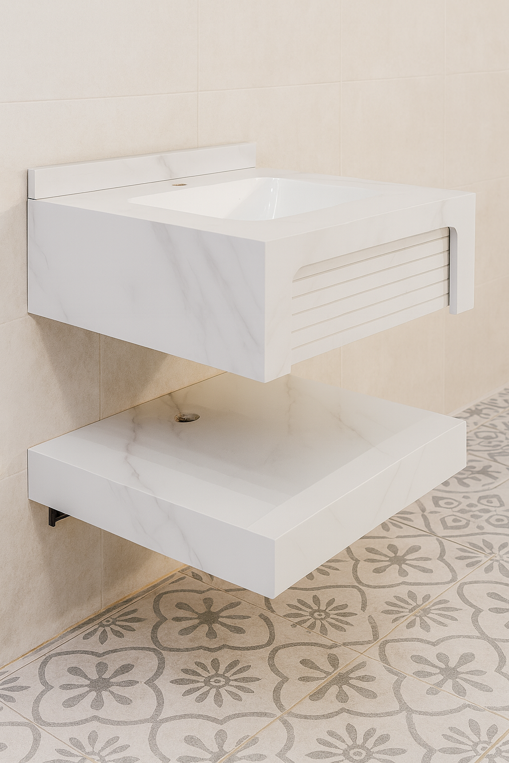 Mizmo Stone Vanity, Under Mount Basin , 24″, 600*500*200 mm, Model No. – 376001