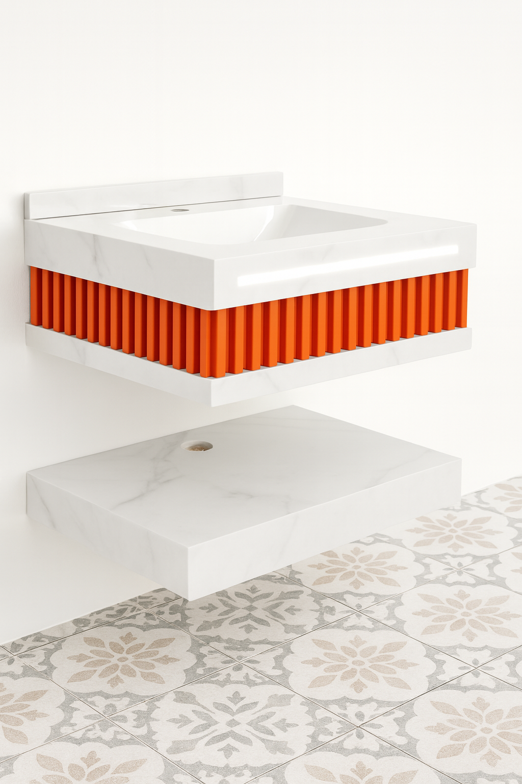 Mizmo Stone Vanity, Under Mount Basin , 24″, 600*500*200 mm, Model No. – 406001