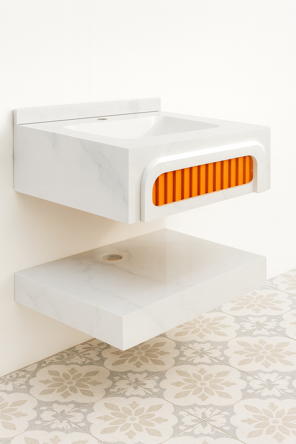 Mizmo Stone Vanity, Under Mount Basin , 24″, 600*500*200 mm, Model No. – 416001