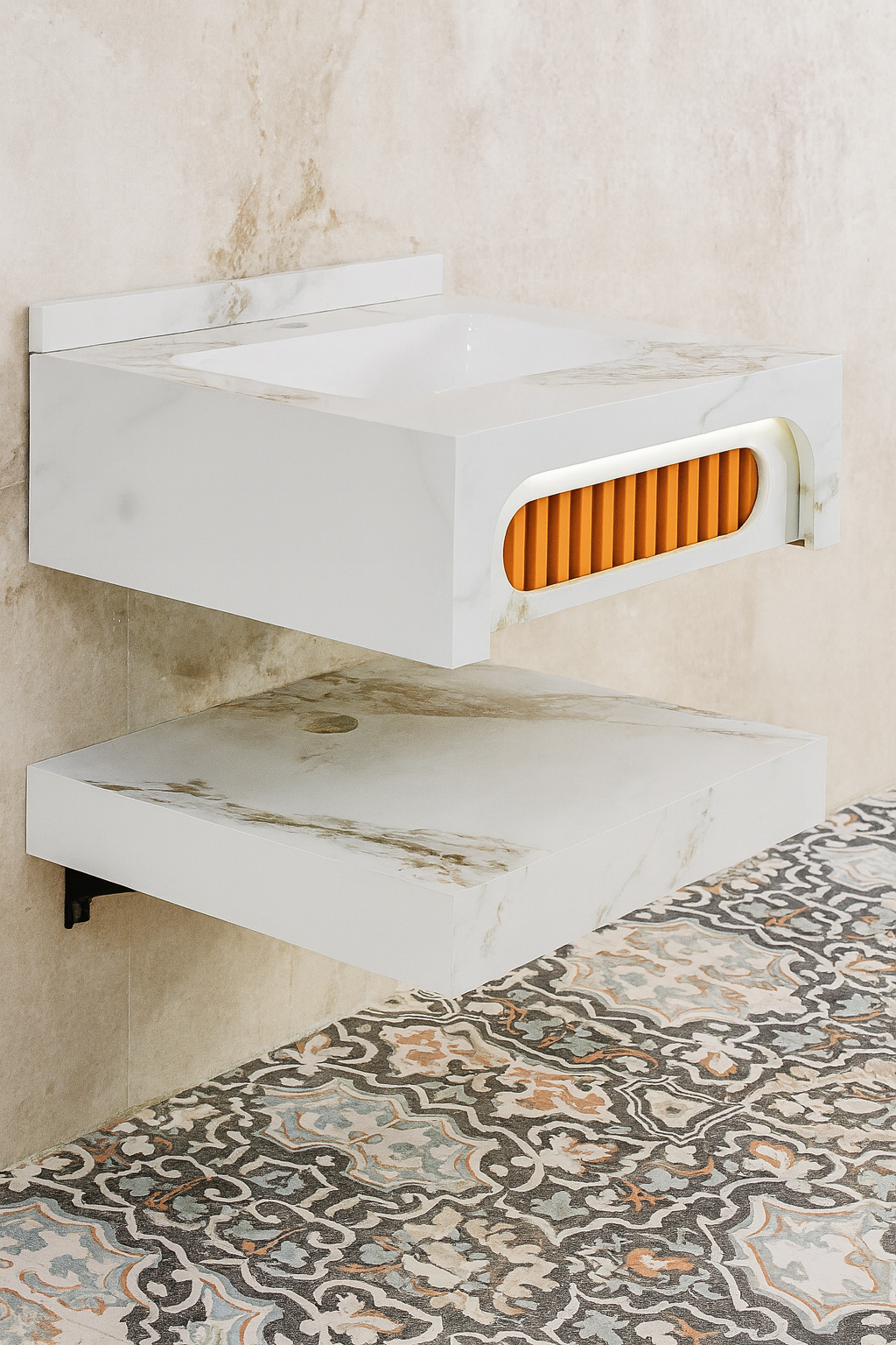 Mizmo Stone Vanity, Under Mount Basin , 24″, 600*500*200 mm, Model No. – 416005