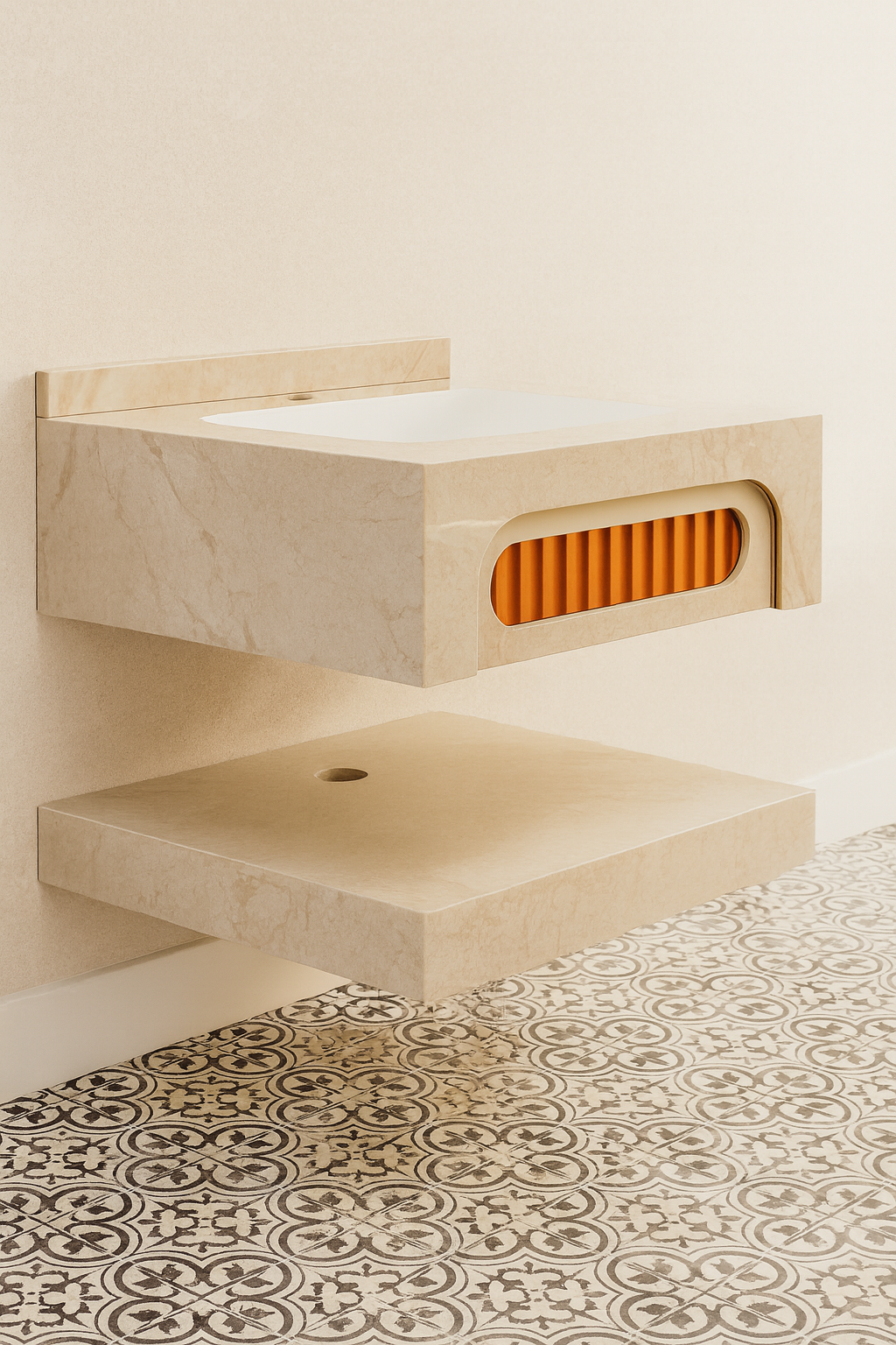 Mizmo Stone Vanity, Under Mount Basin , 24″, 600*500*200 mm, Model No. – 416031