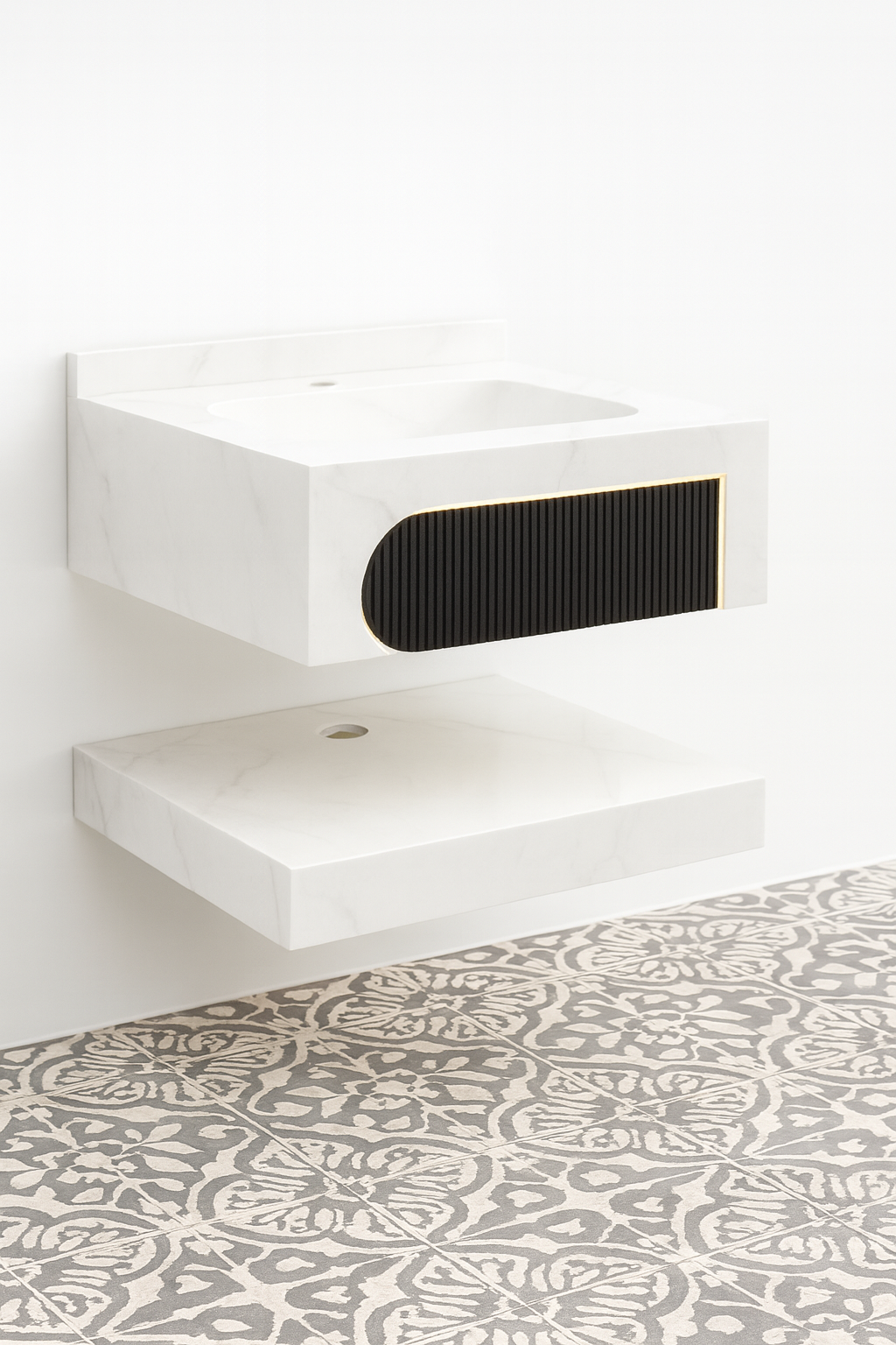 Mizmo Stone Vanity, Under Mount Basin , 24″, 600*500*200 mm, Model No. – 426001