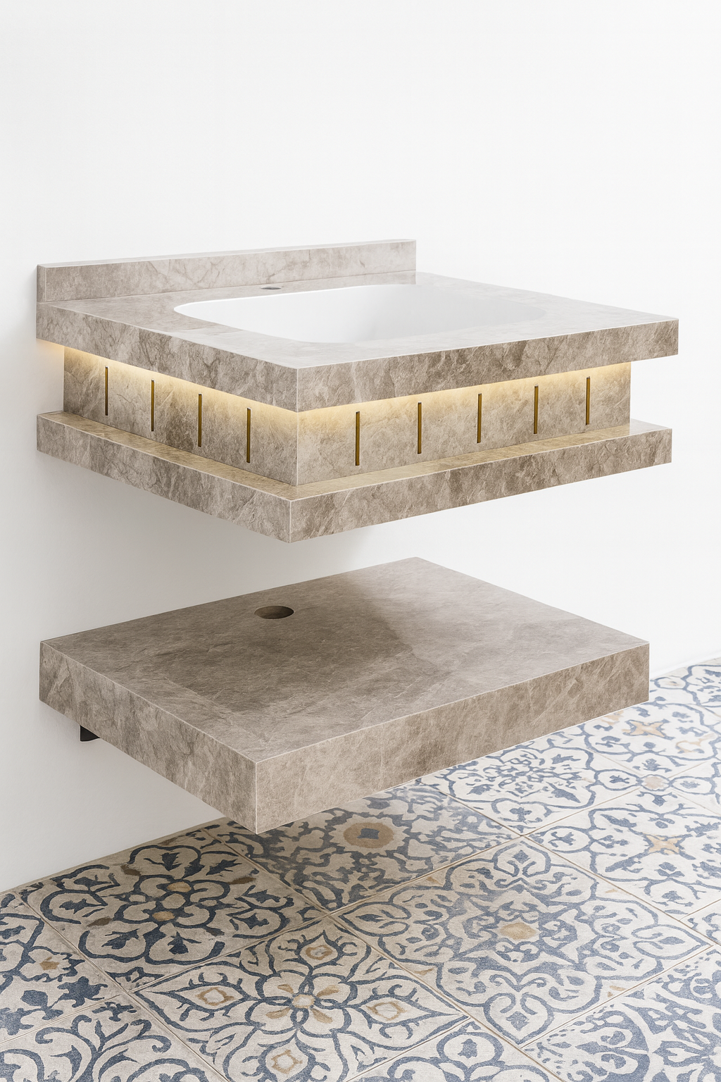 Mizmo Stone Vanity, Under Mount Basin , 24″, 600*500*200 mm, Model No. – 646009