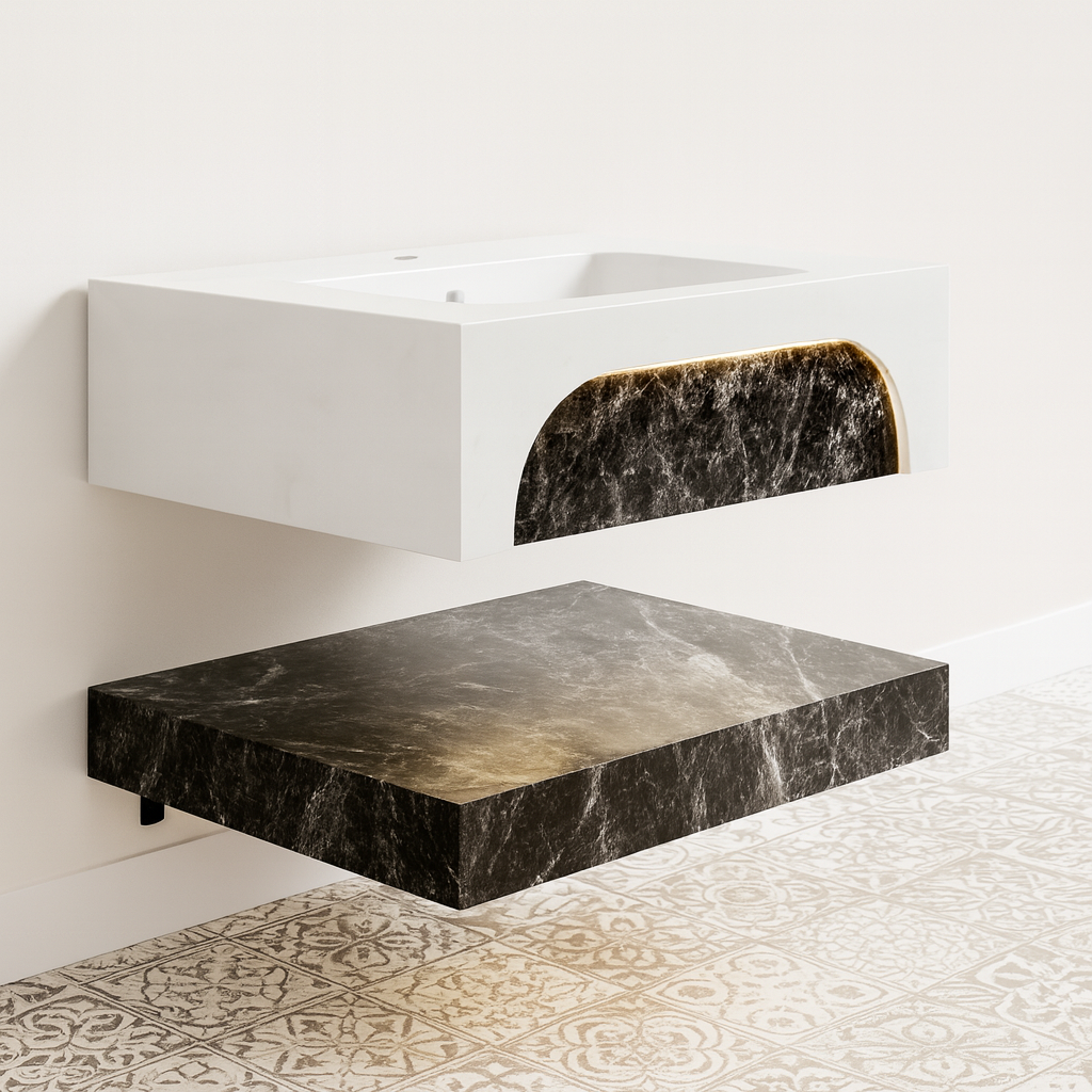 Mizmo Stone Vanity, Under Mount Basin , 24″, 600*500*200 mm, Model No. – 80606027