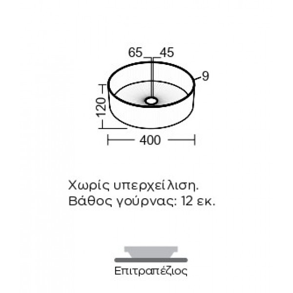 MizMo Elegant Tempered Glass Countertop Wash Basin – 400×400×125 mm Designer Crystal Bowl, Clear , BEGB-208