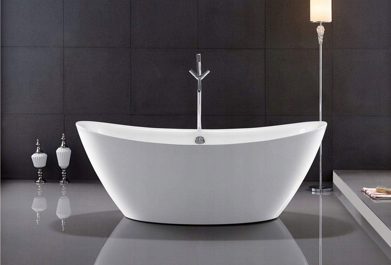 MIZMO Pure Acrylic Bathtub 1800×880×680 mm – Glossy White | Model KF723