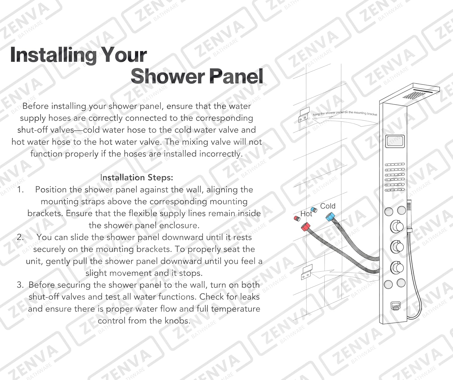 MizMo SS304 Gold 6-in-1 Shower Panel with Digital Temperature Display | Rainfall + Body Jets + Hand Shower | Wall Mounted – Model 8001