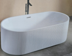 MIZMO Pure Acrylic Bathtub 1700×800×600 mm – Glossy White | Model KF715BC-H WHITE