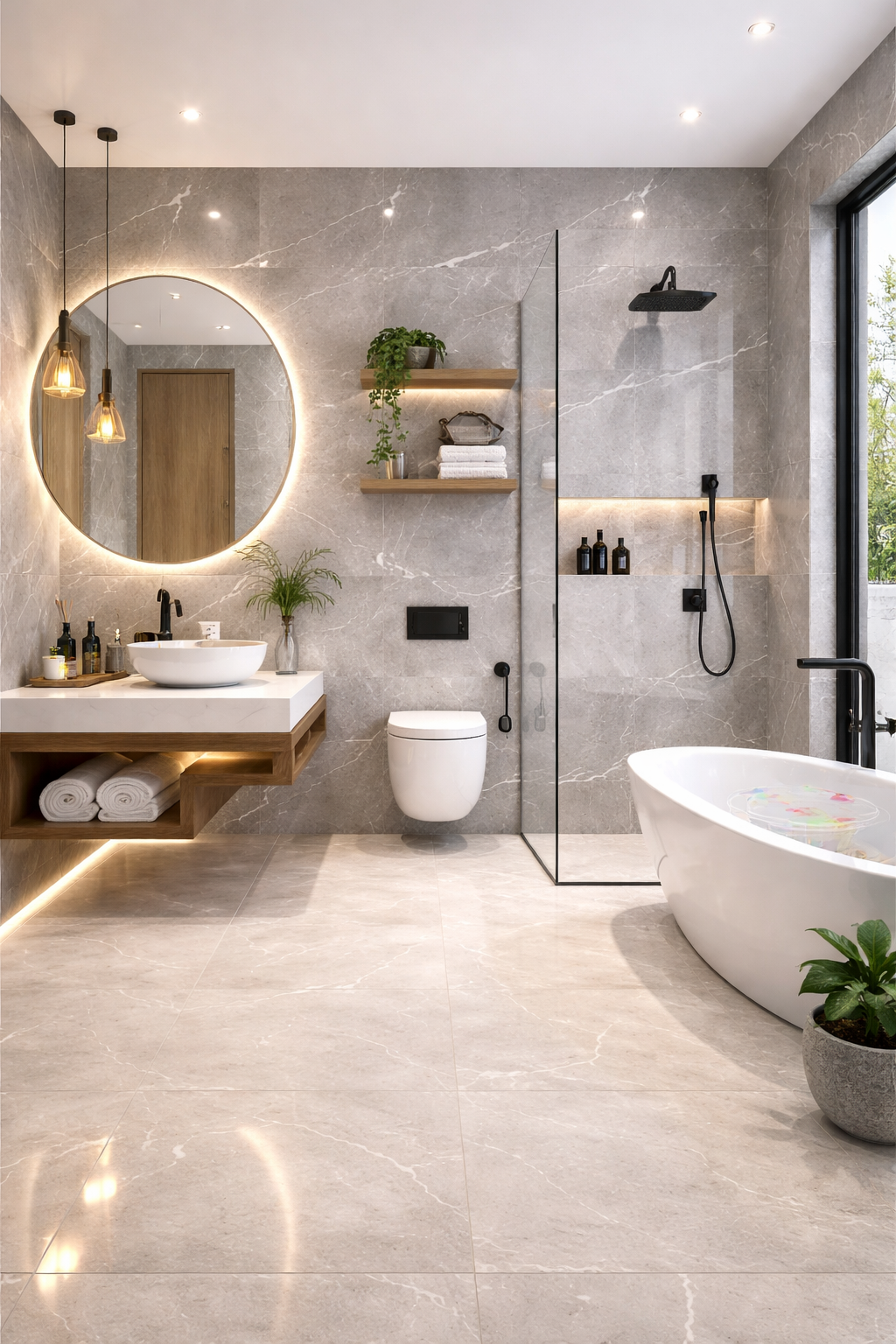 Mizmo, Bathroom Wall Tiles, Vitrified Tile, 2×4 Ft, 600x1200mm, 12017