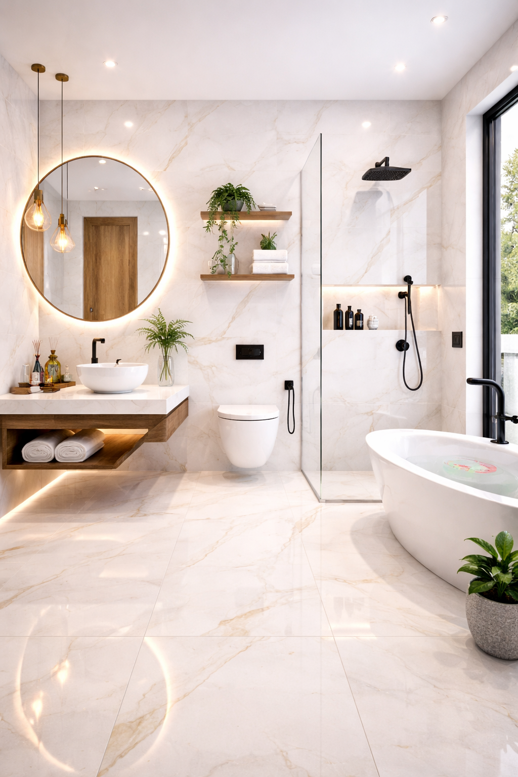 Mizmo, Bathroom Wall Tiles, Vitrified Tile, 2×4 Ft, 600x1200mm, ANDY NATURAL