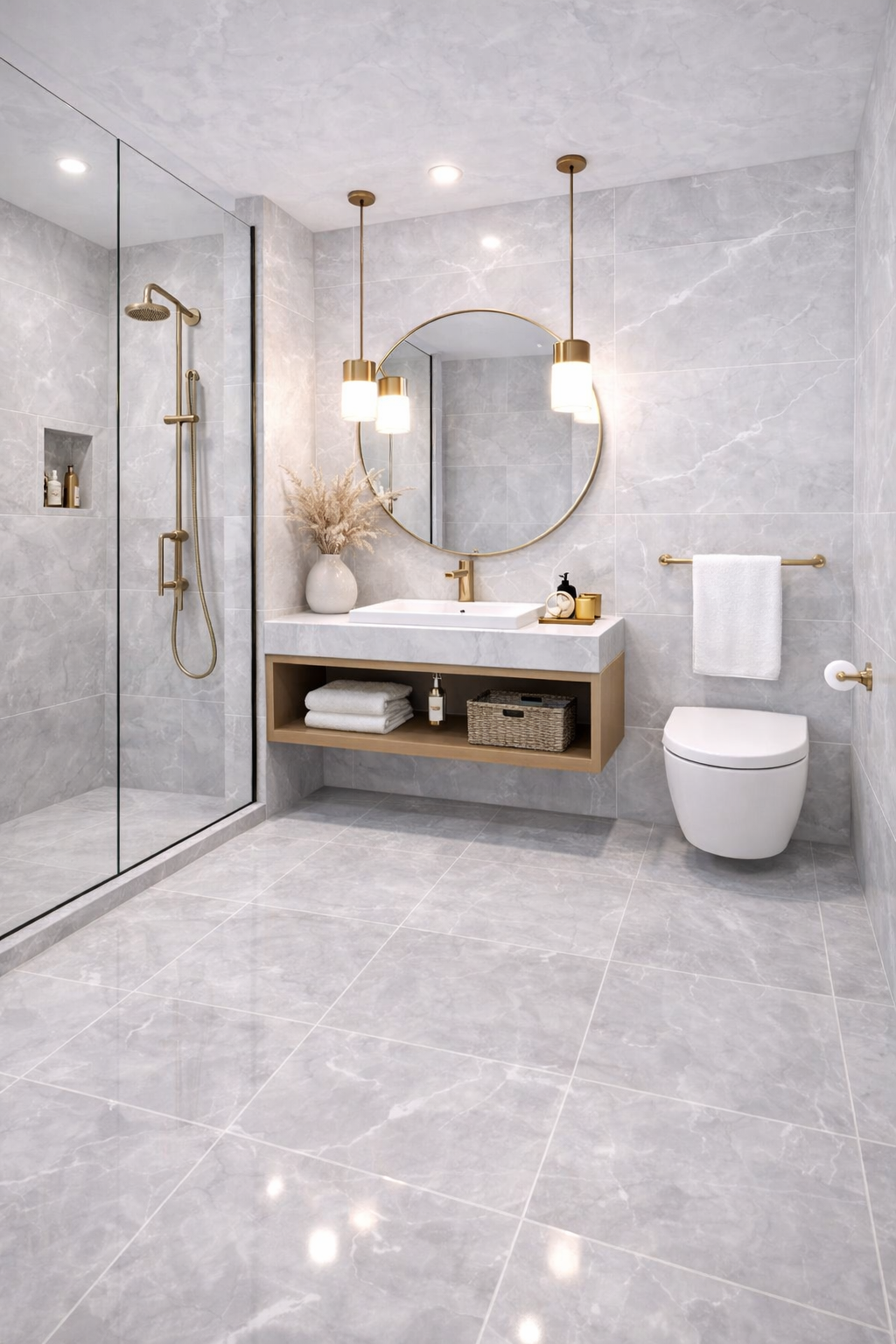 Mizmo, Bathroom Wall Tiles, Vitrified Tile, 2×4 Ft, 600x1200mm, Cera Silver